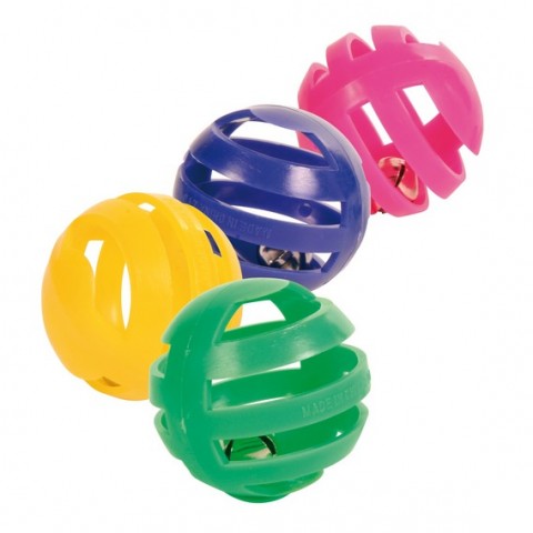 Igračka za mačku Trixie Plastične lopte sa zvonom 4 komada